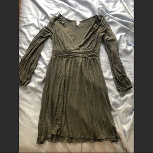 Long sleeve v neck dress
